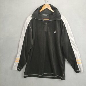 TCM Snow Gear Jacket Men Large Black Gray Embroidered Logo Mock Neck Quarter Zip